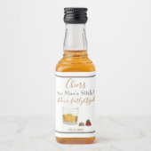 ウイスキー水彩チョコレートトリュフ誕生日 リキュールボトルラベル (正面)
