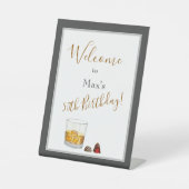 ウイスキー水彩チョコレートトリュフ誕生日 台座サイン (正面)