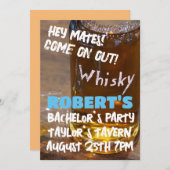 ウイスキー独身パーティー カスタム招待状 招待状 (正面/裏面)