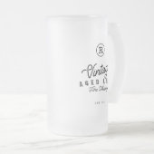 ウイスキー素晴らしモノグラムとエスト年のような年齢のヴィンテージ フロストグラスビールジョッキ (正面右)