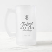 ウイスキー素晴らしモノグラムとエスト年のような年齢のヴィンテージ フロストグラスビールジョッキ (左)