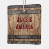 ウイスキー素朴ケグパーソナライズされた セラミックオーナメント (左)