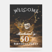 ウイスキー素朴バースデーパーティーへようこそアクリル看板 アクリルサイン (正面)