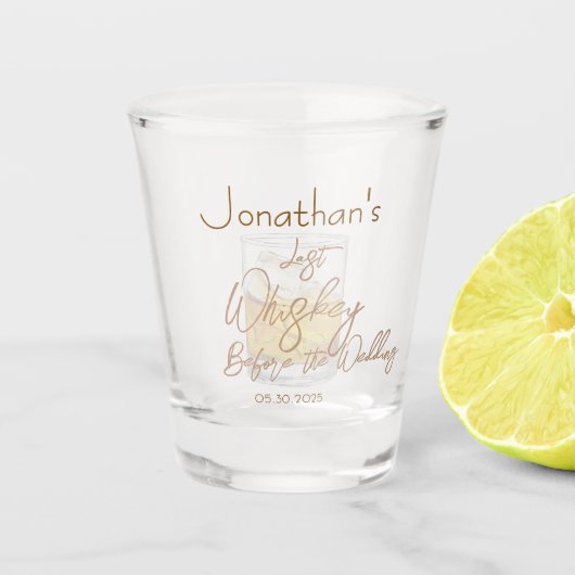 ウイスキー結婚バチュラーパーティ ショットグラス (正面)