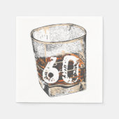 ウイスキー誕生日、招待状男性へ、編集可能 スタンダードカクテルナプキン (正面)