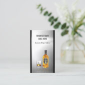 ウイスキー酒屋ブラッシュステンレス鋼メタル 名刺 (スタンド正面)