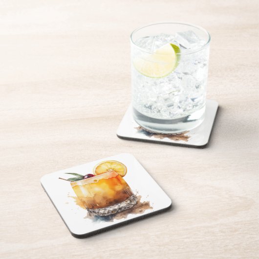 ウイスキー酸の水色ガラス コースター (右側)