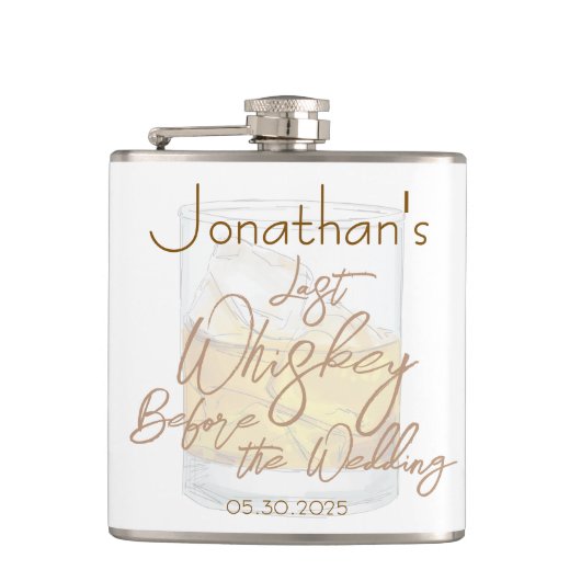 ウイスキー ウェディング バチェラーパーティ フラスク (正面)
