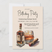ウイスキー&シガー男らしバースデーパーティー 招待状 (正面)