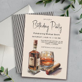 ウイスキー&シガー男らしバースデーパーティー 招待状