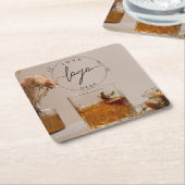 ウイスキー | ボホの花 | 審美的コースター スクエアペーパーコースター (アングル)