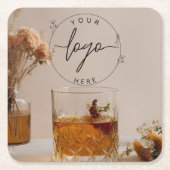 ウイスキー | ボホの花 | 審美的コースター スクエアペーパーコースター (正面)