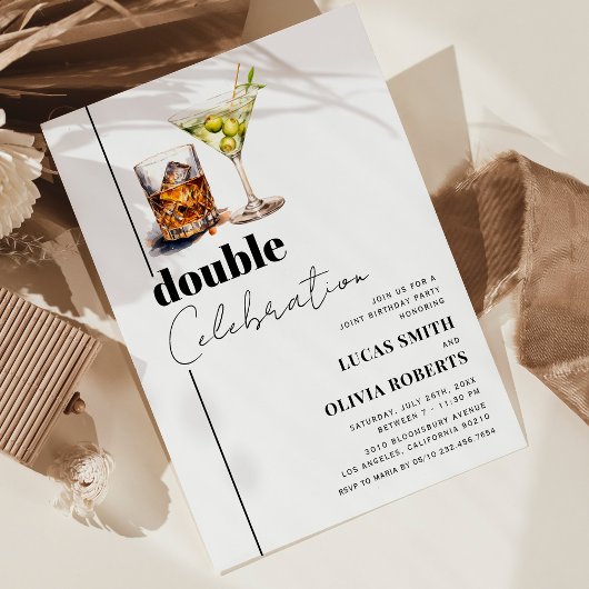 ウイスキー&マルティーニ大人の共同誕生日パーティー 招待状