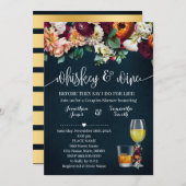 ウイスキー&ワインフラワーカップルシャワー結婚ズ 招待状 (正面/裏面)