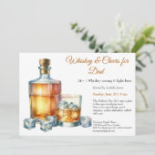 ウイスキー&応援パパ – 父の日招待状 招待状 (スタンド正面)