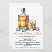 ウイスキー&応援パパ – 父の日招待状 招待状 (正面/裏面)