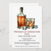 ウイスキー&応援パパ – 父の日招待状 招待状 (正面/裏面)