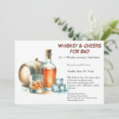 ウイスキー&応援 – 編集可能な父の日 招待状 (スタンド正面)