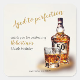 ウイスキー Aged to Perfection 男性の50歳の誕生日 スクエアシール