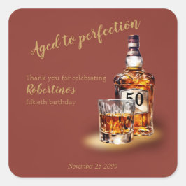 ウイスキー Aged to Perfection 50歳の誕生日おめでとう メンズ スクエアシール