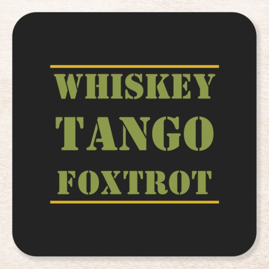 ウイスキーTANGO FOXTROT WTF スクエアペーパーコースター (正面)