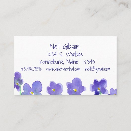 ウイスギ水彩の花 名刺 (裏面)