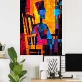 ウイスラーの母親は抽象芸術に再解釈されはっきりしたた ポスター (ホームオフィス)