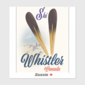 ウイスラー・カナダのスキーポスター シール (シート)