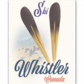 ウイスラー・カナダのスキーポスター シール (正面)