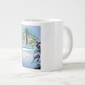 ウイスラー・カナダのスキー旅行ポスター。 ジャンボコーヒーマグカップ (正面右)