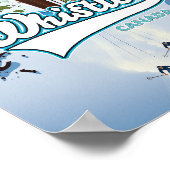 ウイスラー・カナダのスキー旅行ポスター。ポストカード ポスター (角)