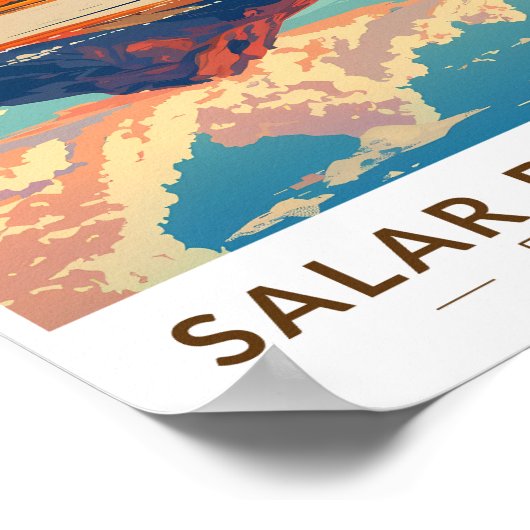 ウイニソルトフラットボリビア二輪車旅行アート ポスター (角)