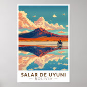 ウイニソルトフラットボリビア二輪車旅行アート ポスター (正面)