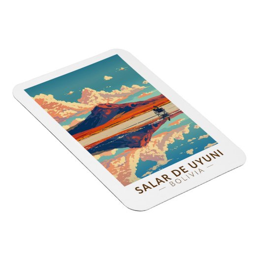 ウイニソルトフラットボリビア二輪車旅行アート マグネット (右側)