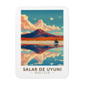 ウイニソルトフラットボリビア二輪車旅行アート マグネット (縦)