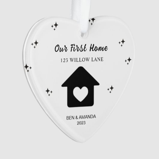 ウイニーストハウスクリスマスハウスワパーソナライズされたーミン オーナメント (正面)