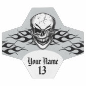 ウイパーソナライズされたンクスカルと炎 サッカーボール (フラット)