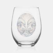 ウイモダンムイルカテンプレート結婚ズグラス ステムなしワイングラス (正面)