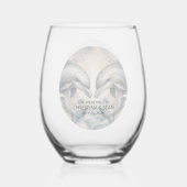 ウイモダンムイルカテンプレート結婚ズグラス ステムなしワイングラス (裏面)