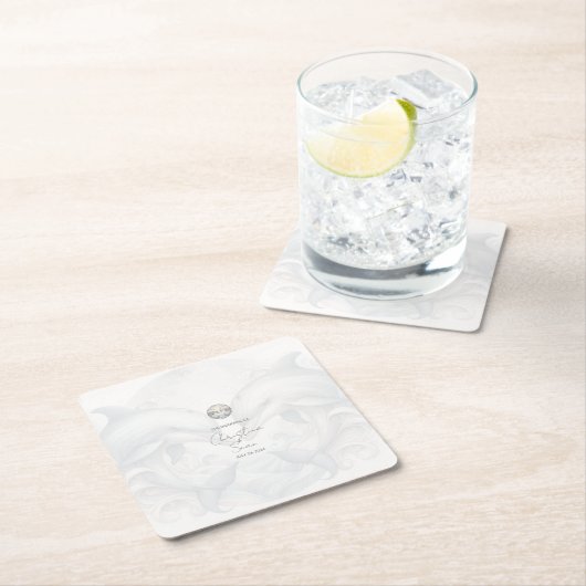 ウイモダンムイ結婚イルカ スクエアペーパーコースター (インサイチュ)