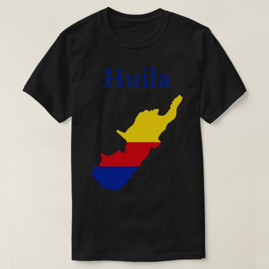 ウイラ県の地図コロンビア Tシャツ (デザイン正面)
