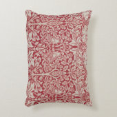 ウイリアムモリスヴィンテージ動物の鳥のウサギピンク アクセントクッション (正面(垂直))