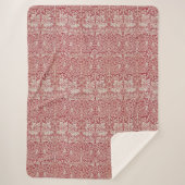 ウイリアムモリスヴィンテージ動物の鳥のウサギピンク シェルパブランケット (正面)