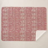 ウイリアムモリスヴィンテージ動物の鳥のウサギピンク シェルパブランケット (正面(横))