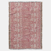 ウイリアムモリスヴィンテージ動物の鳥のウサギピンク スローブランケット (正面縦)