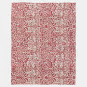 ウイリアムモリスヴィンテージ動物の鳥のウサギピンク フリースブランケット (正面)