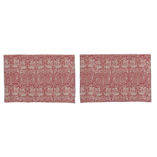 ウイリアムモリスヴィンテージ動物の鳥のウサギピンク 枕カバー (フロントセット)