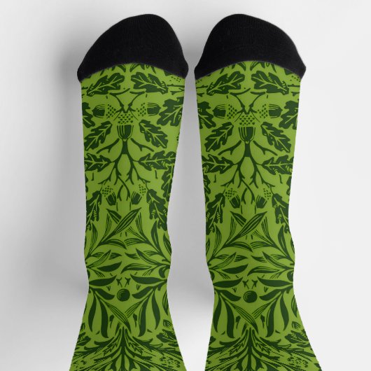 ウイリアム鏡ズAcorns & Oak離れ Pattern Green ソックス (上部)