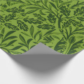 ウイリアム鏡ズAcorns & Oak離れ Pattern Green ラッピングペーパー (角)