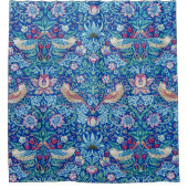 ウイリアム・モリス・ストロベリー泥棒ブルー シャワーカーテン (正面)